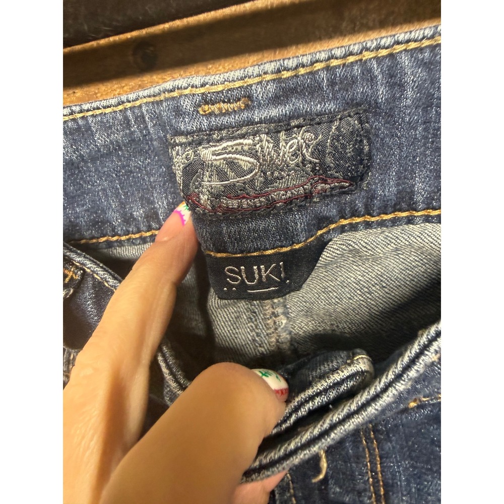 Silver Jeans Co Suki Mid Rise Straight Leg Super Stretch Blue Denim Jeans Sz 30 - Picture 2 of 9